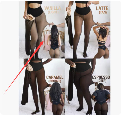 Olivyre  Stitching Cross border Winter Warm Translucent Leggings