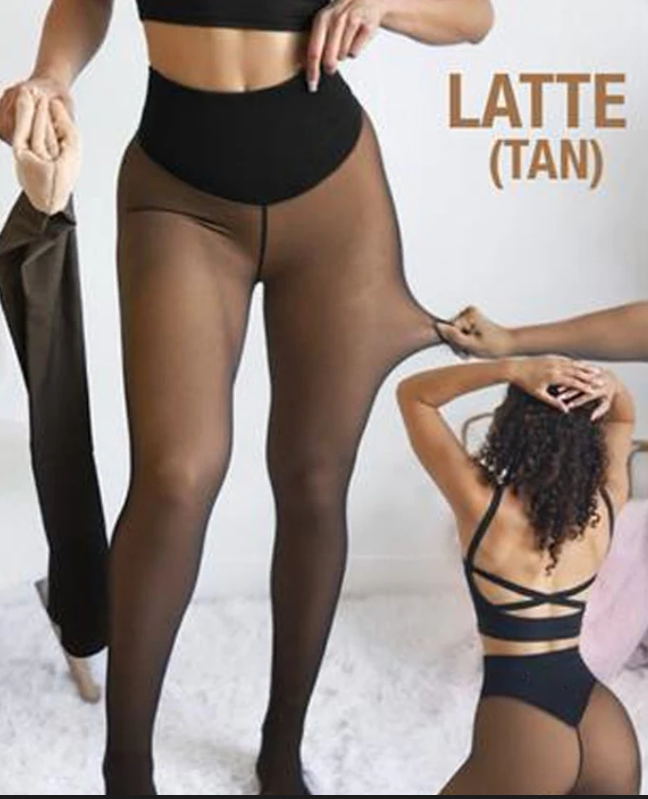 Olivyre  Stitching Cross border Winter Warm Translucent Leggings